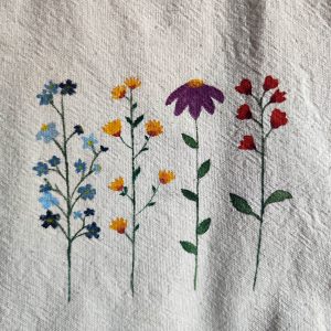 ساک پارچه ای طرح Flowers کد 0023