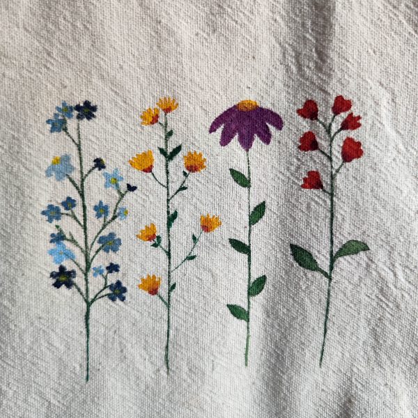 ساک پارچه ای طرح Flowers کد 0023