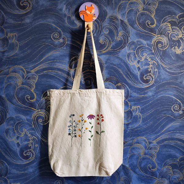 ساک پارچه ای طرح Flowers کد 0023