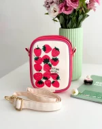 کیف دوشی طرح توت فرنگی